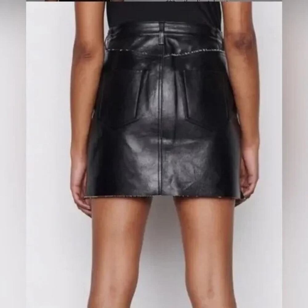 Frame Le Mini Stagger Geniune Leather Skirt, Indie Sleaze, $498 MSRP, Size 23 - Picture 2 of 9